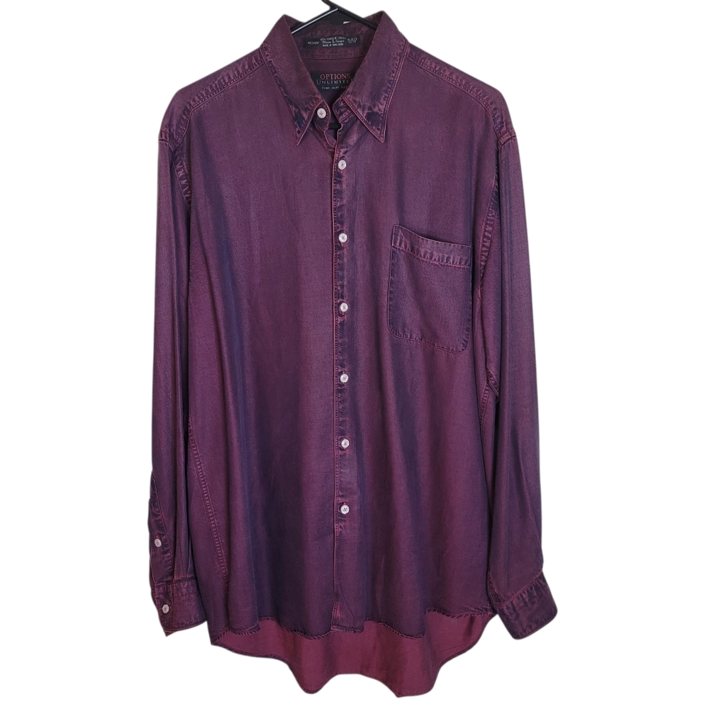 OPTIONS UNLIMITED from MATT TOTILLO Men's Purple Button-Up Shirt SIZE (M)